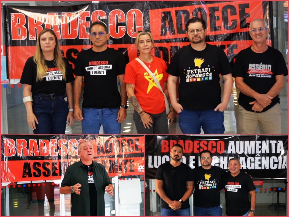 Dia Nacional de Luta mobiliza bancários contra demissões no Bradesco nesta terça (17)