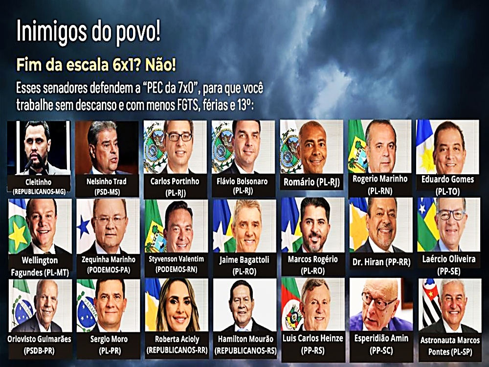 PEC da 7×0: quem são os senadores que querem aumentar a jornada e reduzir direitos