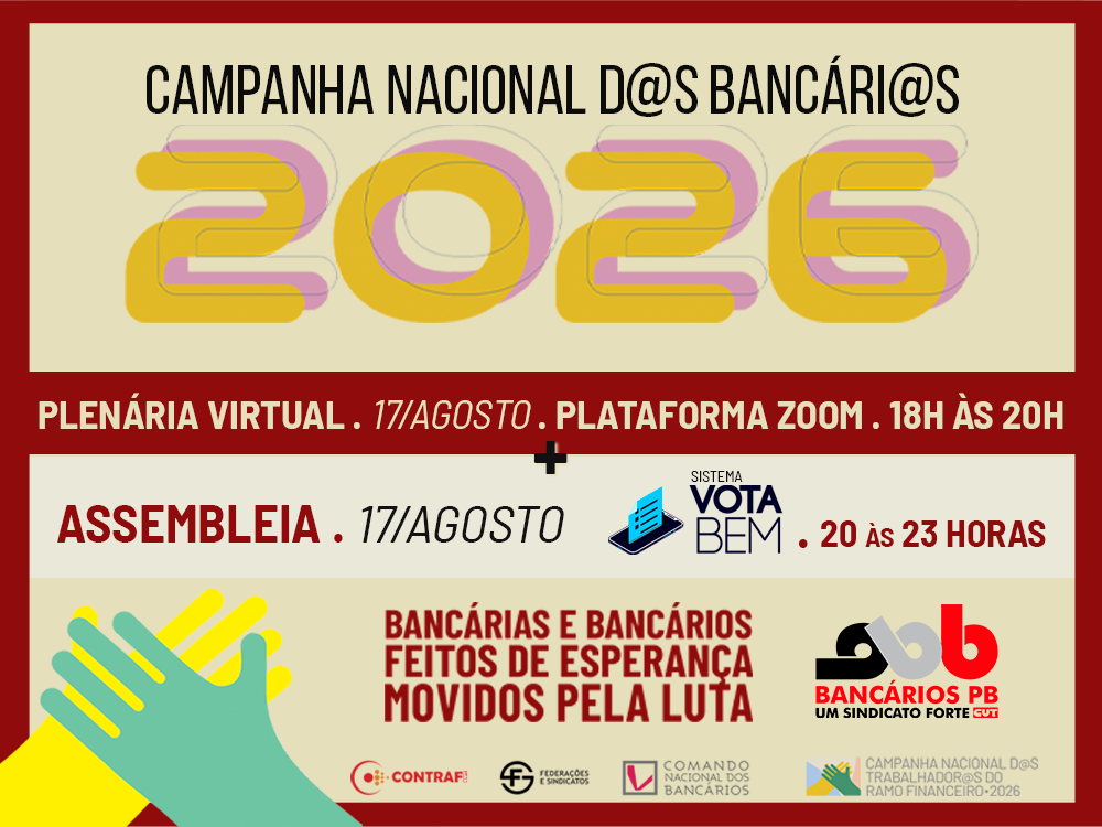 Sem proposta, bancários fazem assembleia nesta segunda-feira (17) para deliberar sobre paralisação da quinta-feira (20)